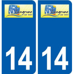 14 Langrune-sur-Mer logo ville autocollant plaque sticker