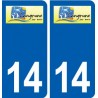 14 Langrune-sur-Mer logo ville autocollant plaque sticker