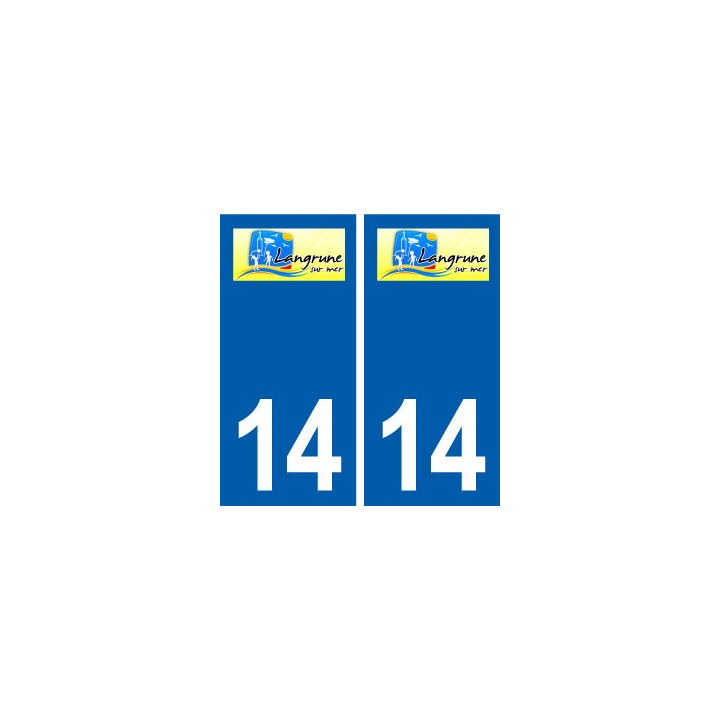 14 Langrune-sur-Mer logo ville autocollant plaque sticker