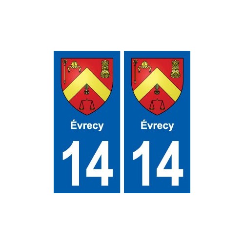 14 Évrecy blason ville autocollant plaque sticker