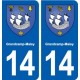 14 Grandcamp-Maisy blason ville autocollant plaque sticker