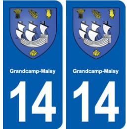 14 Grandcamp-Maisy blason ville autocollant plaque sticker