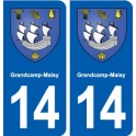 14 Grandcamp-Maisy blason ville autocollant plaque sticker