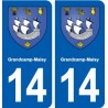 14 Grandcamp-Maisy blason ville autocollant plaque sticker