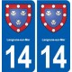 14 Langrune-sur-Mer blason ville autocollant plaque sticker