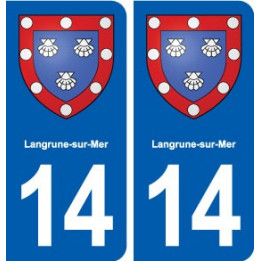 14 Langrune-sur-Mer blason ville autocollant plaque sticker