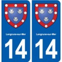 14 Langrune-sur-Mer blason ville autocollant plaque sticker