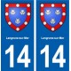 14 Langrune-sur-Mer blason ville autocollant plaque sticker