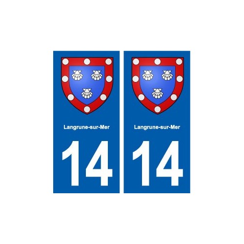 14 Langrune-sur-Mer blason ville autocollant plaque sticker