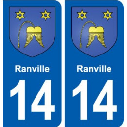 14 Ranville blason ville autocollant plaque sticker