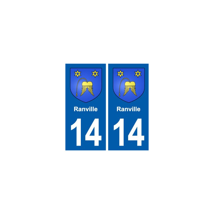 14 Ranville blason ville autocollant plaque sticker
