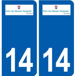 14 Port-en-Bessin-Huppain logo ville autocollant plaque sticker