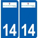 14 Port-en-Bessin-Huppain logo ville autocollant plaque sticker