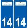 14 Port-en-Bessin-Huppain logo ville autocollant plaque sticker
