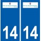 14 Port-en-Bessin-Huppain logo ville autocollant plaque sticker
