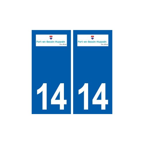 14 Port-en-Bessin-Huppain logo ville autocollant plaque sticker