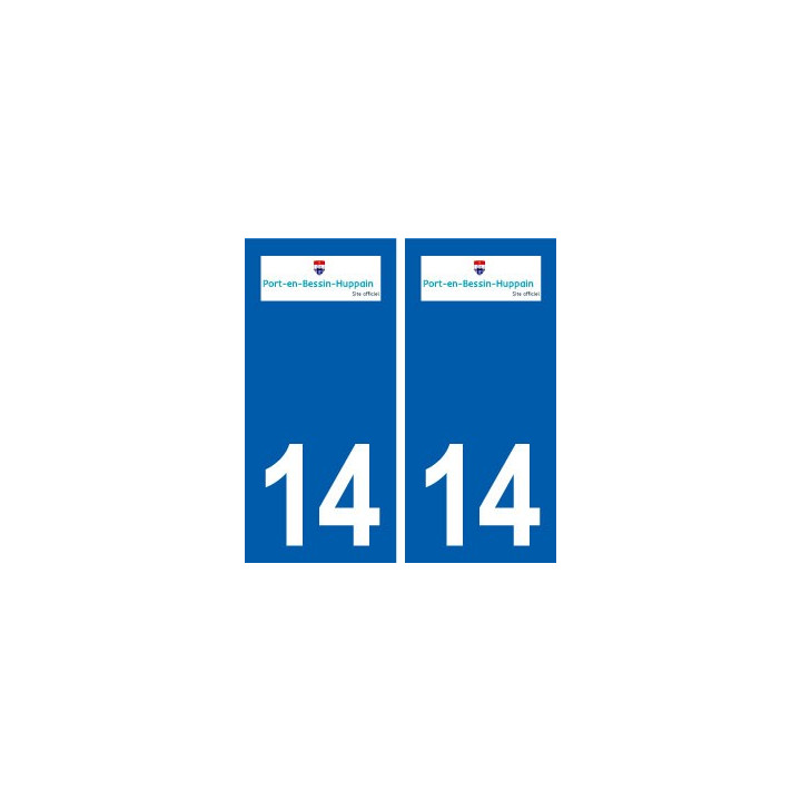 14 Port-en-Bessin-Huppain logo ville autocollant plaque sticker