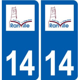 14 Ranville logo ville autocollant plaque sticker