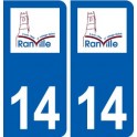 14 Ranville logo ville autocollant plaque sticker
