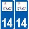 14 Ranville logo ville autocollant plaque sticker