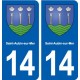14 Saint-Aubin-sur-Mer blason ville autocollant plaque sticker