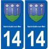 14 Saint-Aubin-sur-Mer blason ville autocollant plaque sticker