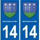 14 Saint-Aubin-sur-Mer blason ville autocollant plaque sticker