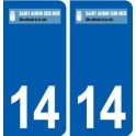14 Saint-Aubin-sur-Mer logo ville autocollant plaque sticker