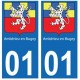 01 Ambérieu-en-Bugey ville autocollant plaque