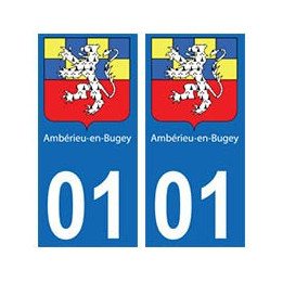 01 Ambérieu-en-Bugey ville autocollant plaque