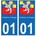 01 Ambérieu-en-Bugey ville autocollant plaque