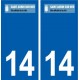 14 Saint-Aubin-sur-Mer logo ville autocollant plaque sticker