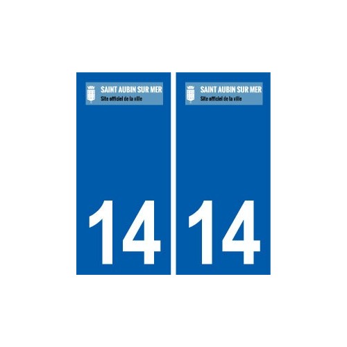 14 Saint-Aubin-sur-Mer logo ville autocollant plaque sticker