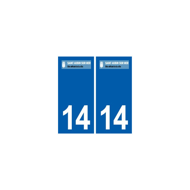 14 Saint-Aubin-sur-Mer logo ville autocollant plaque sticker