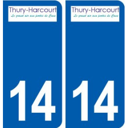 14 Thury-Harcourt logo ville autocollant plaque sticker