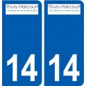 14 Thury-Harcourt logo ville autocollant plaque sticker