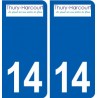 14 Thury-Harcourt logo ville autocollant plaque sticker
