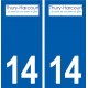14 Thury-Harcourt logo ville autocollant plaque sticker