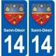 14 Saint-Désir blason ville autocollant plaque sticker