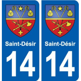 14 Saint-Désir blason ville autocollant plaque sticker