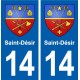14 Saint-Désir blason ville autocollant plaque sticker