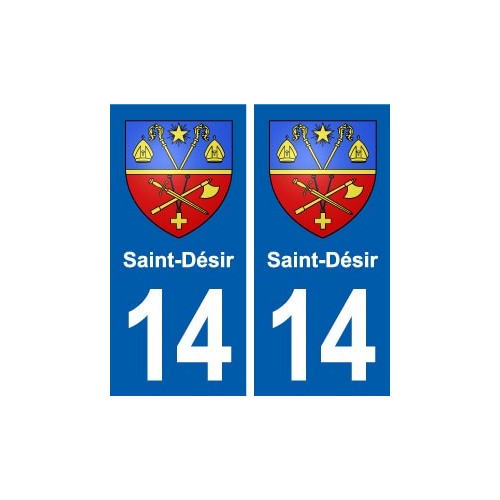 14 Saint-Désir blason ville autocollant plaque sticker
