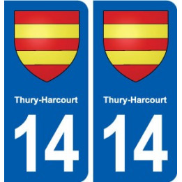 14 Thury-Harcourt blason ville autocollant plaque sticker