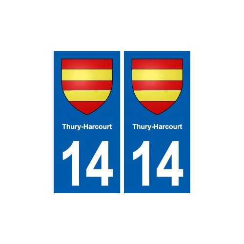 14 Thury-Harcourt blason ville autocollant plaque sticker