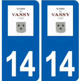 14 Vassy logo ville autocollant plaque sticker