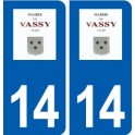 14 Vassy logo ville autocollant plaque sticker