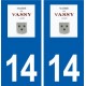 14 Vassy logo ville autocollant plaque sticker