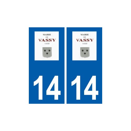 14 Vassy logo ville autocollant plaque sticker