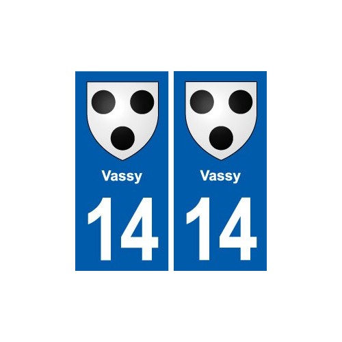14 Vassy blason ville autocollant plaque sticker