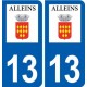 13 Alleins logo ville autocollant plaque sticker